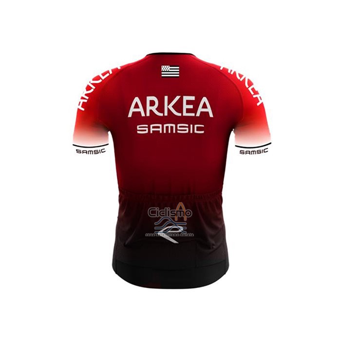 Arkea Samsic Ropa Ciclismo Culotte Corto 2020 Mangas Cortas Rojo Negro